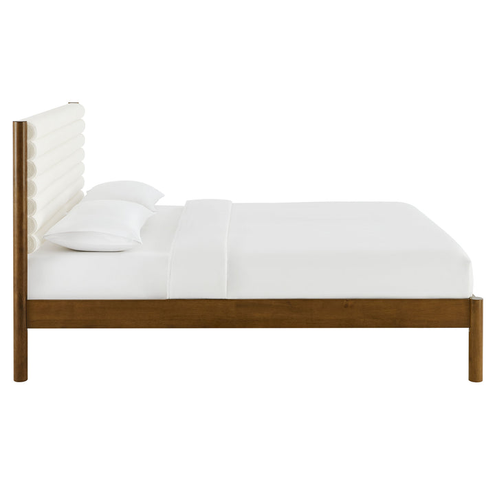 Orion Channel Tufted Boucle Solid Wood Full Platform Bed