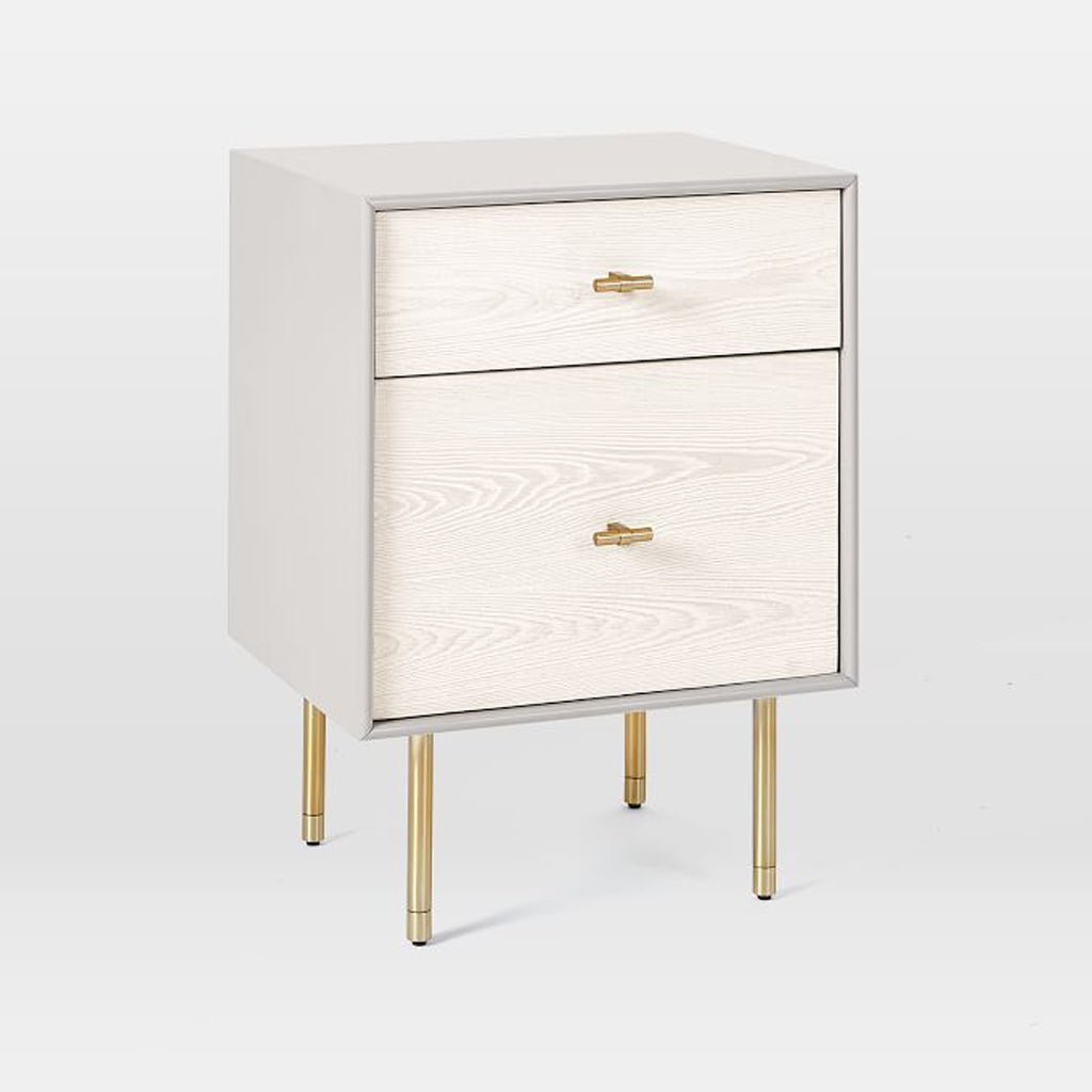 Modernist Wood & Lacquer Nightstand Winter Wood