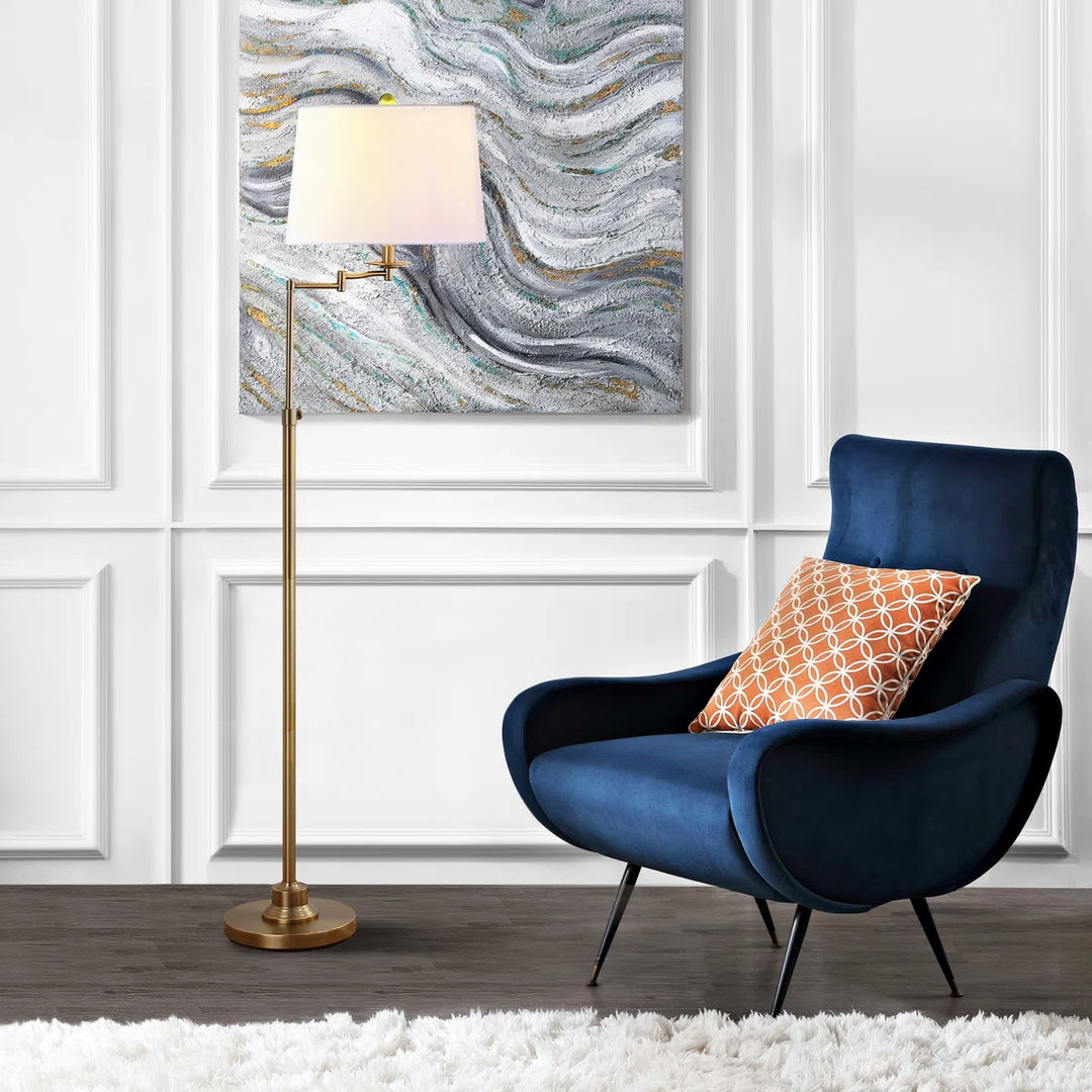 Rosalie 64.25'' Gold Swing Arm Floor Lamp