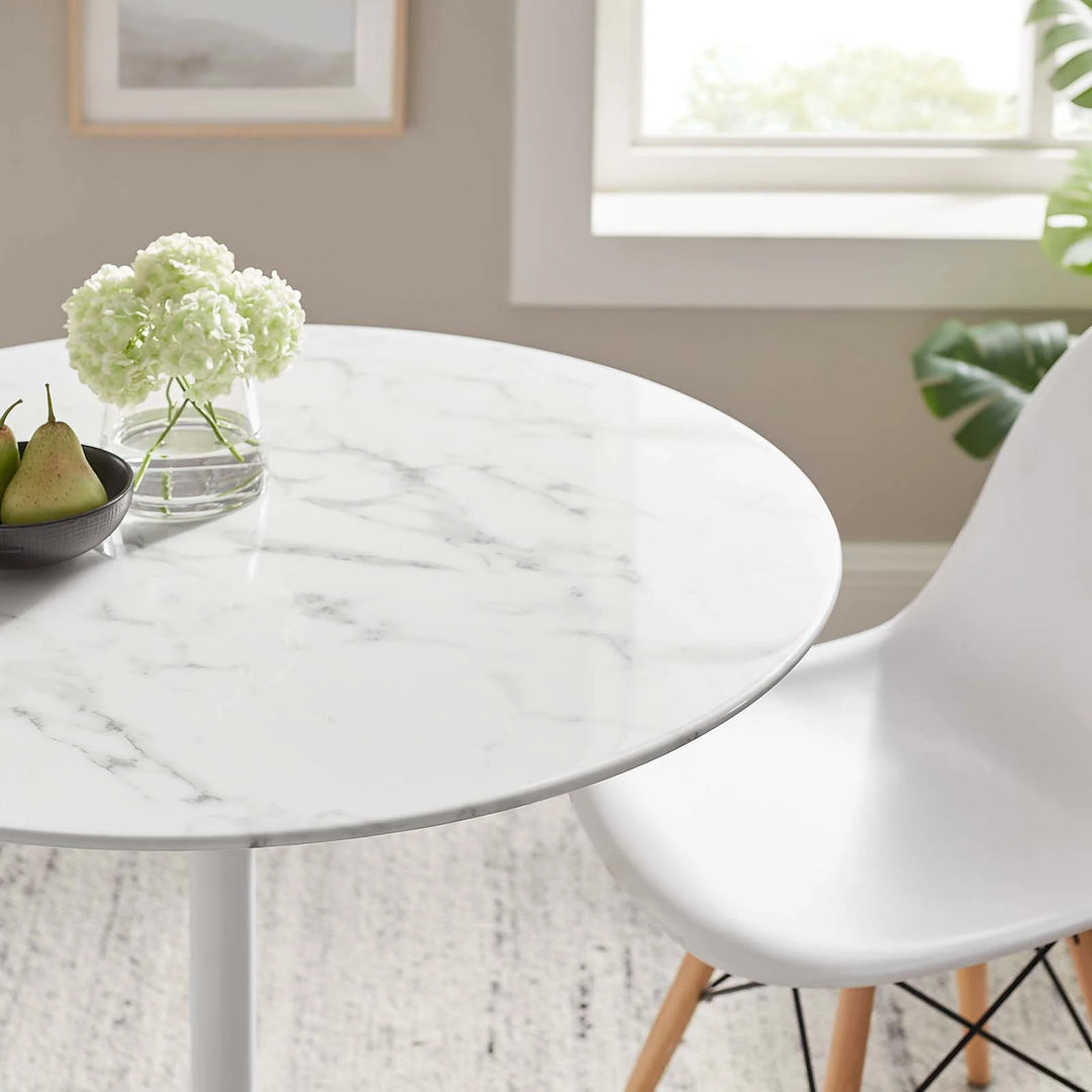 Pila 36" Round Artificial Marble Dining Table