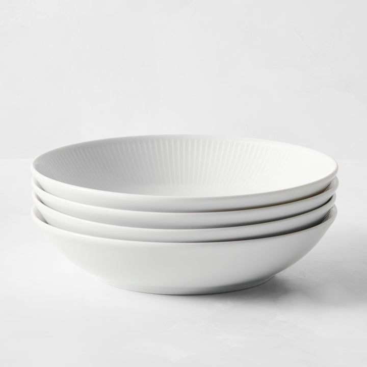 Pillivuyt Plisse Porcelain Pasta Bowls, Set Of 4