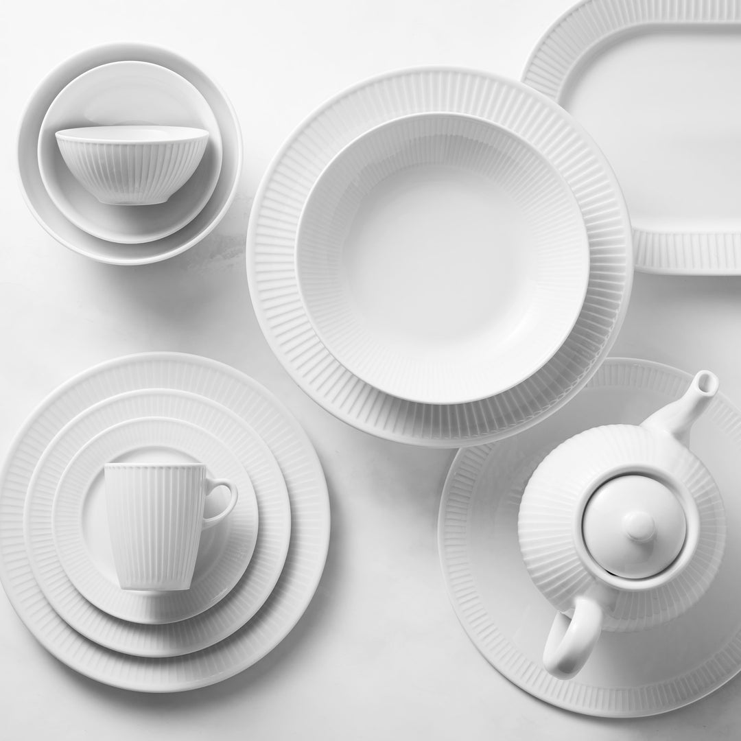 Pillivuyt Plisse Porcelain Pasta Bowls, Set Of 4