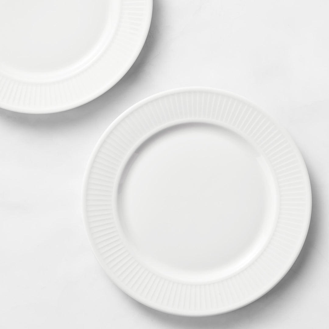 Pillivuyt Plisse Porcelain Salad Plates, Set Of 4