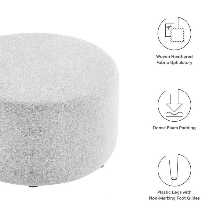 Jake 29" Round Upholstered Ottoman - Gray