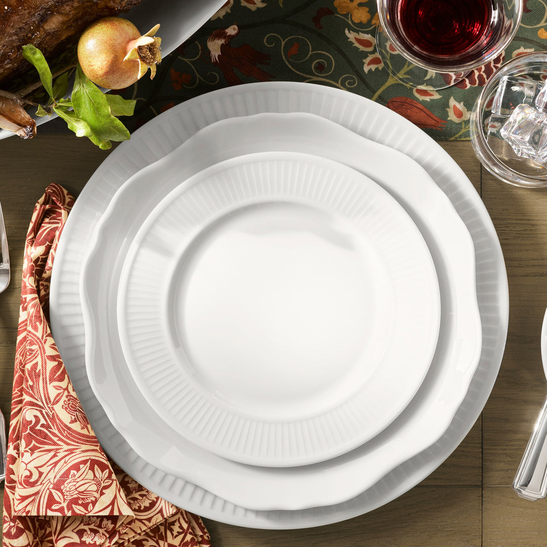 Pillivuyt Plisse Porcelain Salad Plates, Set Of 4
