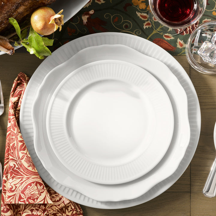 Pillivuyt Plisse Porcelain Salad Plates, Set Of 4