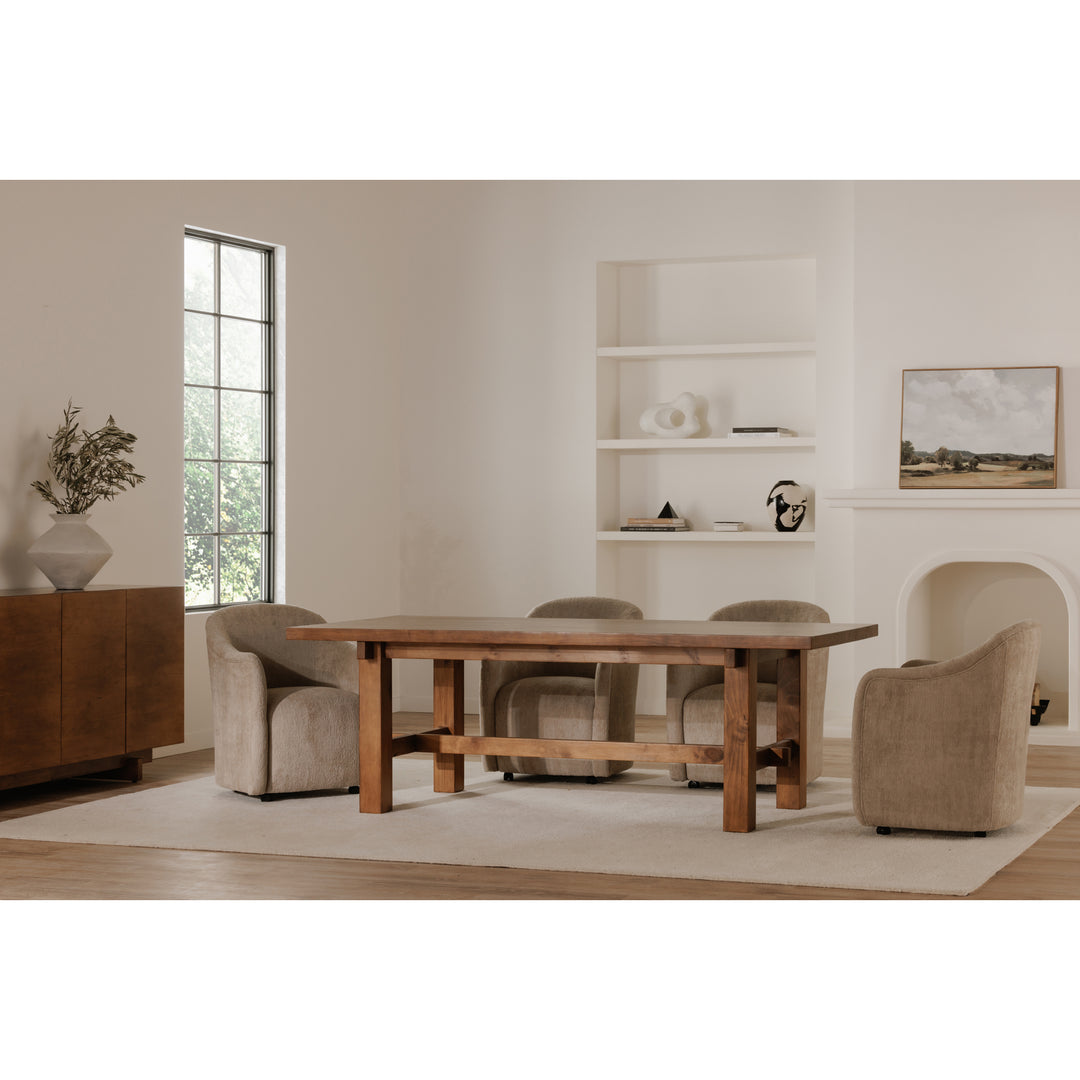 ComfyCurve Rolling-Stationary Dining Chair