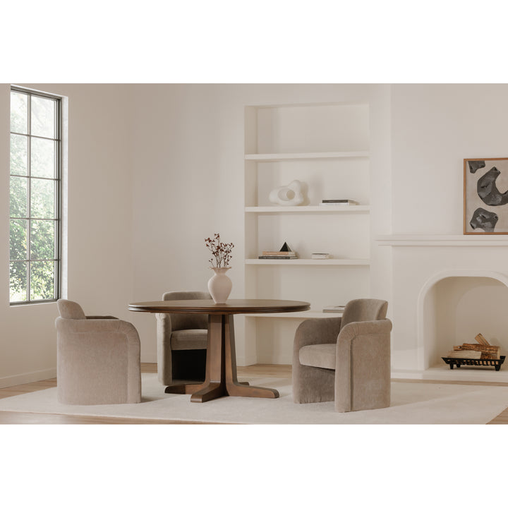 Elegant Swivel Dining Stool with Floating Seat Design