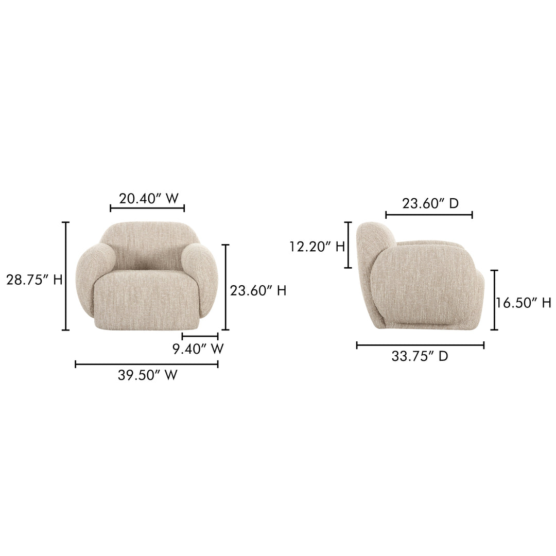 Modern Velvet Curve Lounge Chair