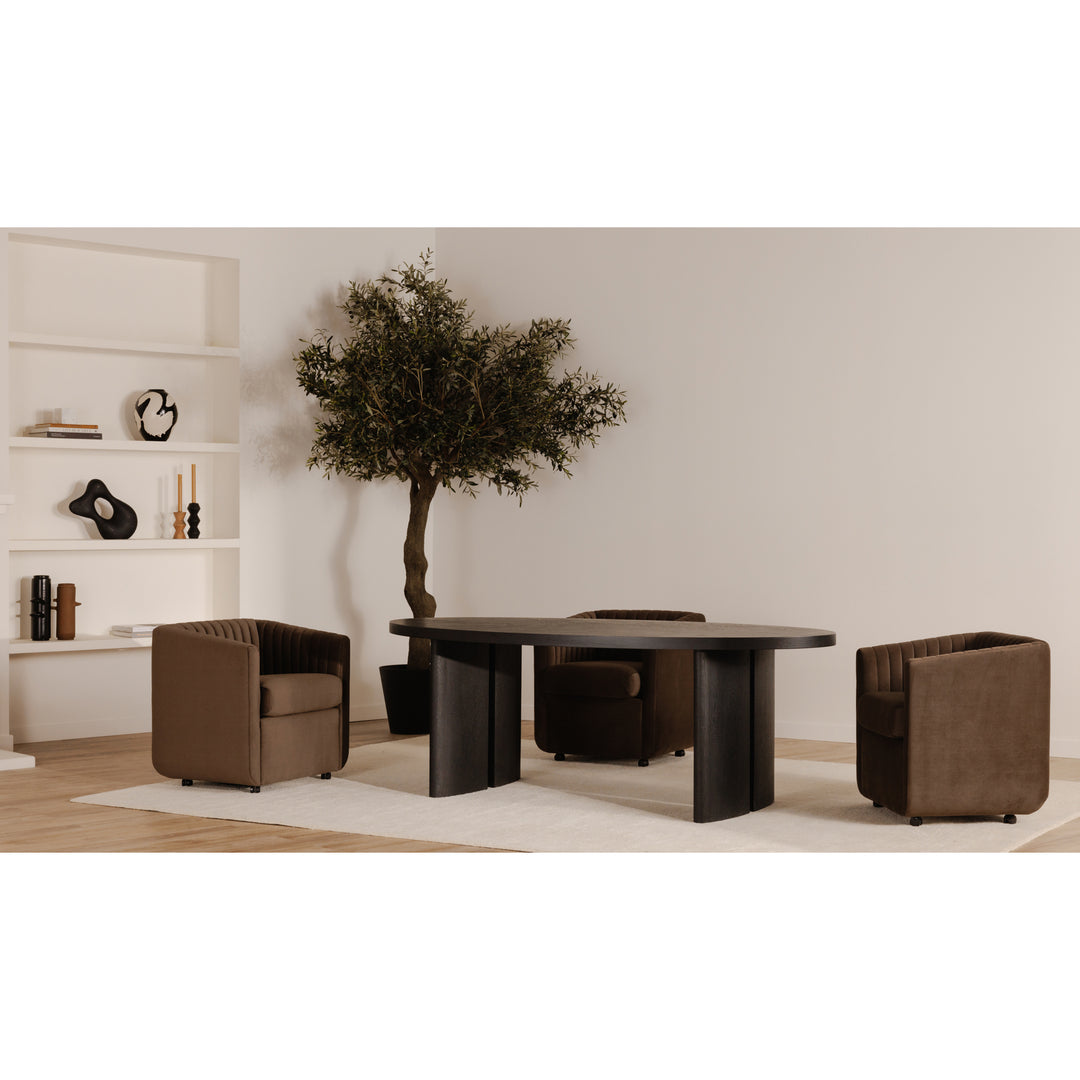 Elegant Velvet Swivel Diner Chair