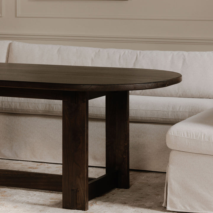 Modular Tidying Bench with Inverted Pleat Slipcover
