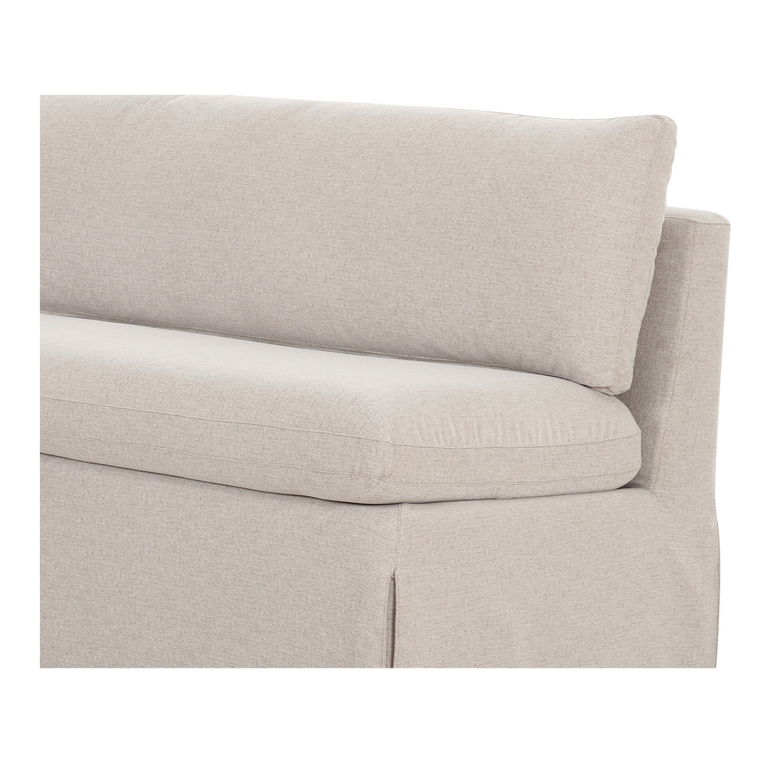 Modular Tidying Bench with Inverted Pleat Slipcover