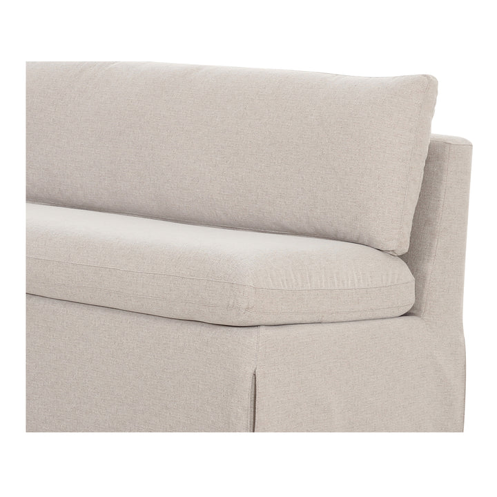 Modular Tidying Bench with Inverted Pleat Slipcover