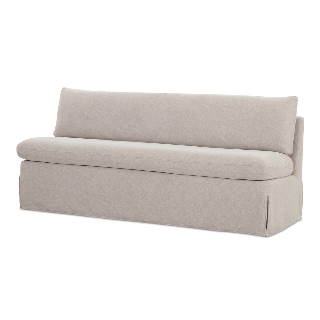 Modular Tidying Bench with Inverted Pleat Slipcover