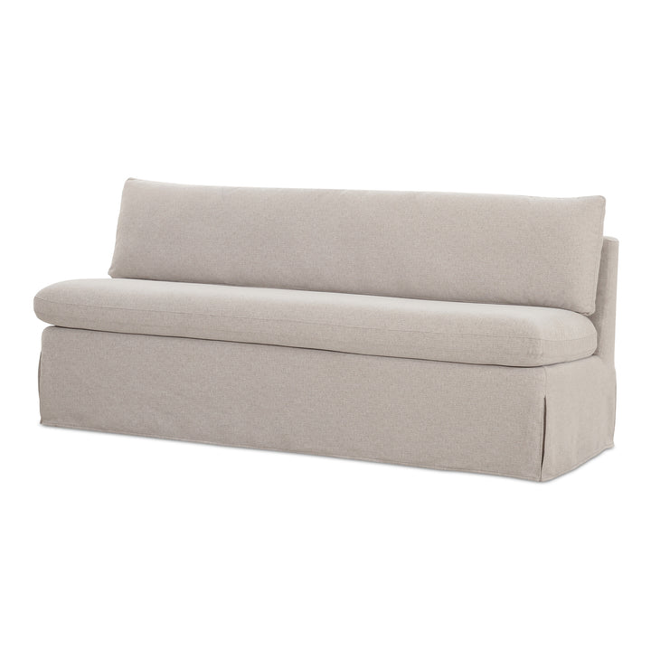 Modular Tidying Bench with Inverted Pleat Slipcover