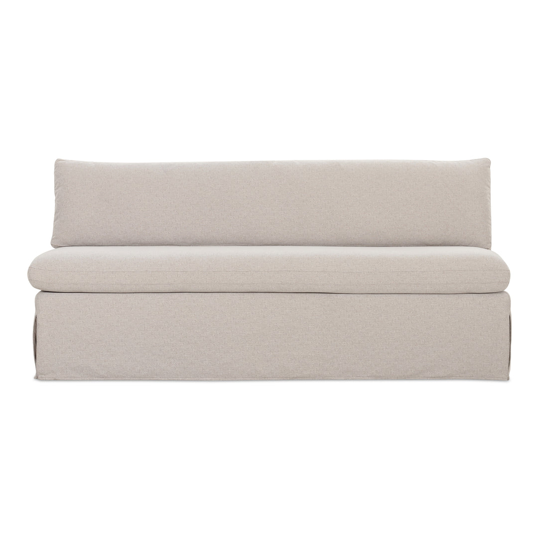 Modular Tidying Bench with Inverted Pleat Slipcover
