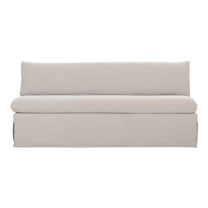 Modular Tidying Bench with Inverted Pleat Slipcover