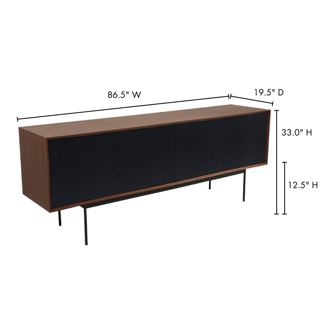 Striking Walnut & Black Corduroy Game Hub