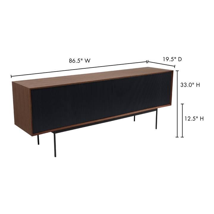 Striking Walnut & Black Corduroy Game Hub