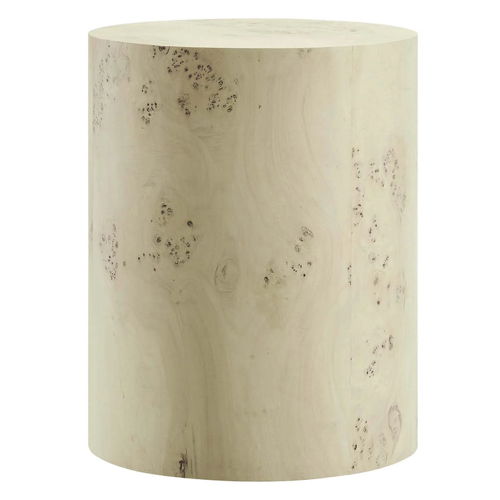 Burlin Round Side Table Bleached Burl