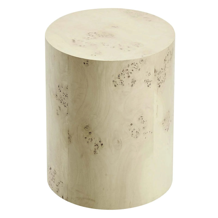 Burlin Round Side Table Bleached Burl