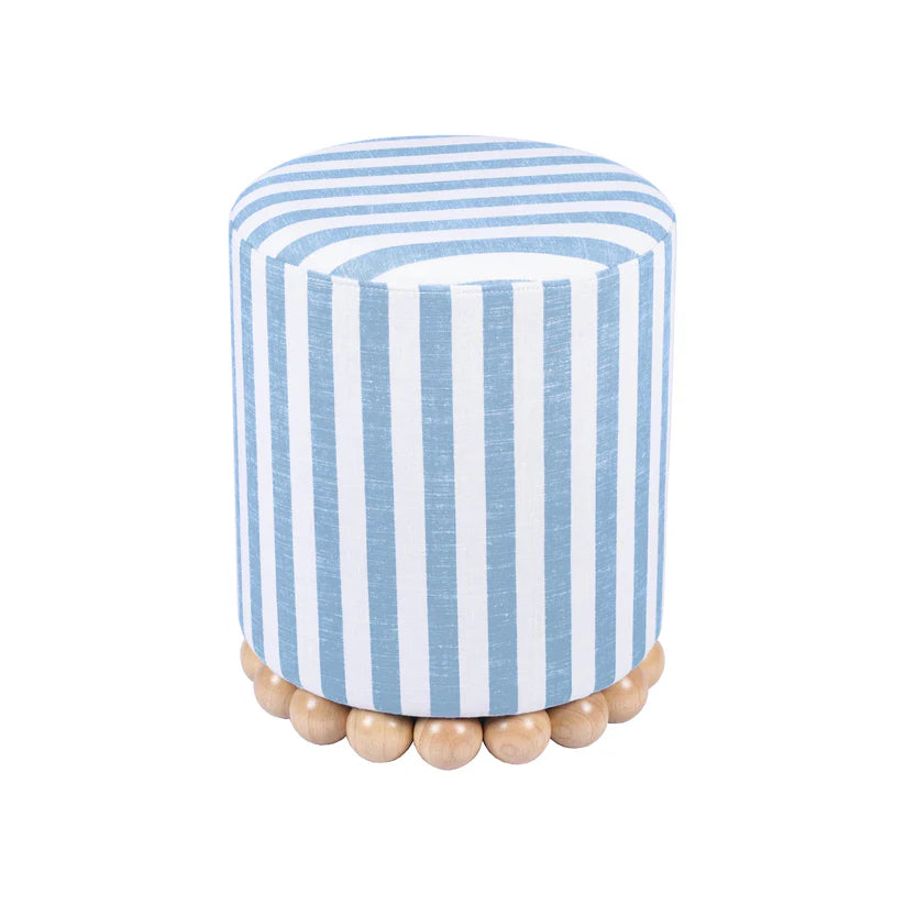 Bell Blue Striped Ottoman