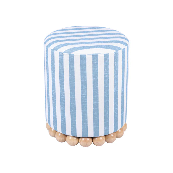 Bell Blue Striped Ottoman