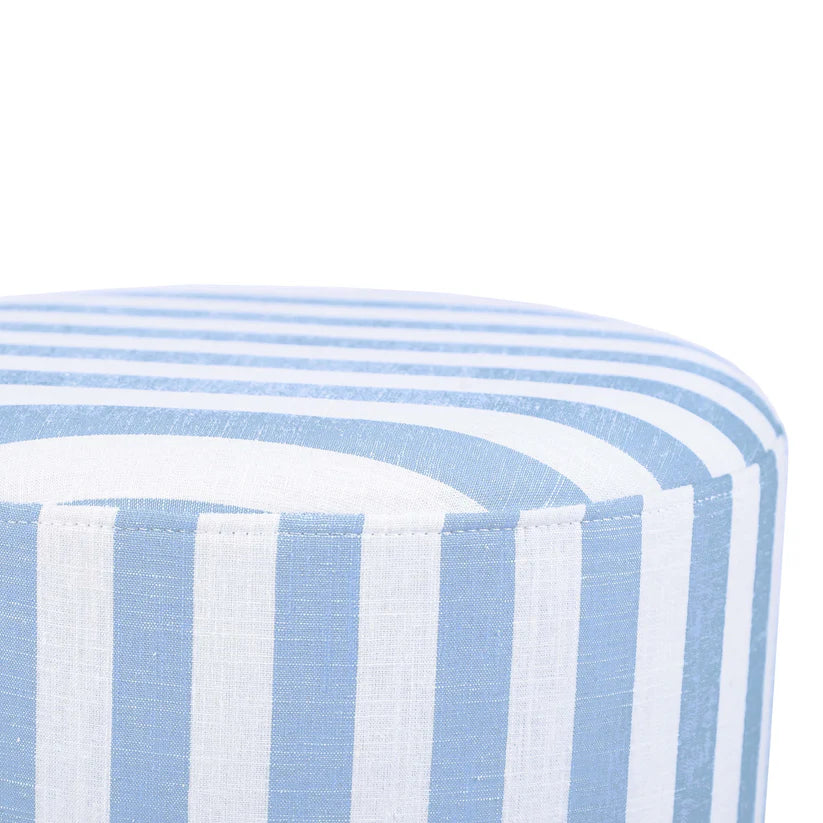 Bell Blue Striped Ottoman