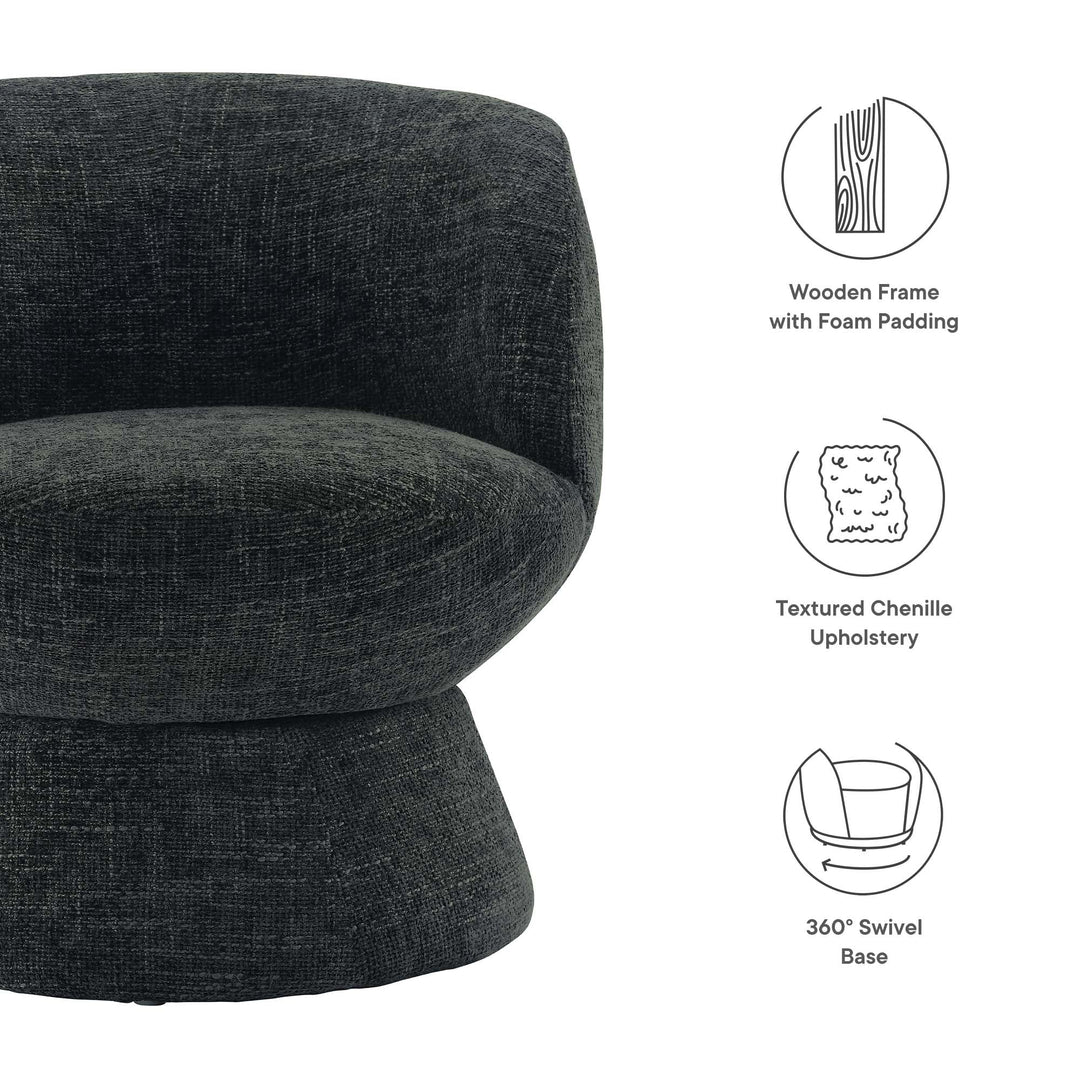 Cena Swivel Chair - Charcoal