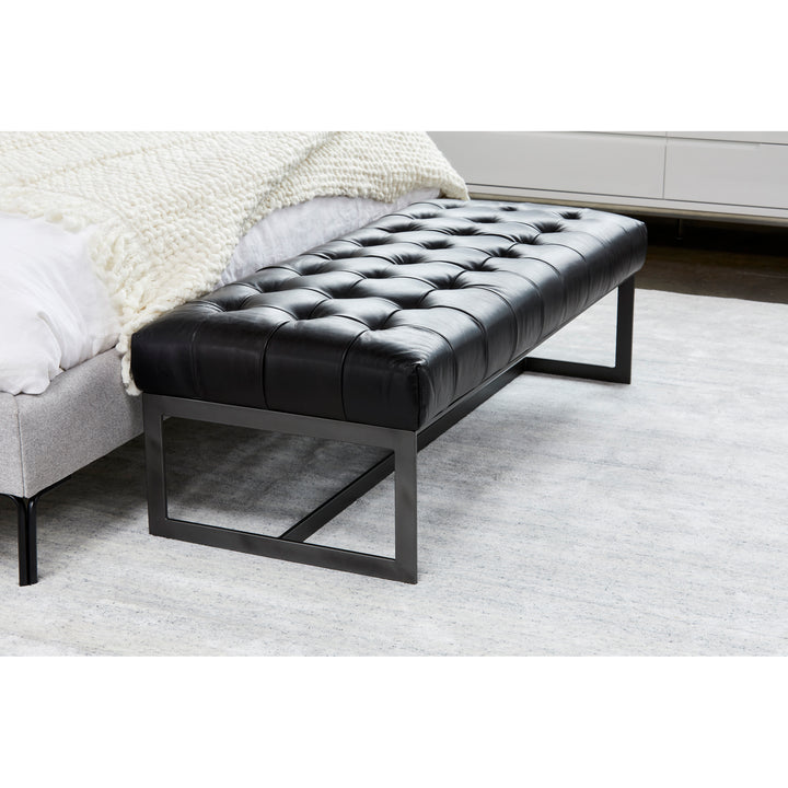 William Leather Bench