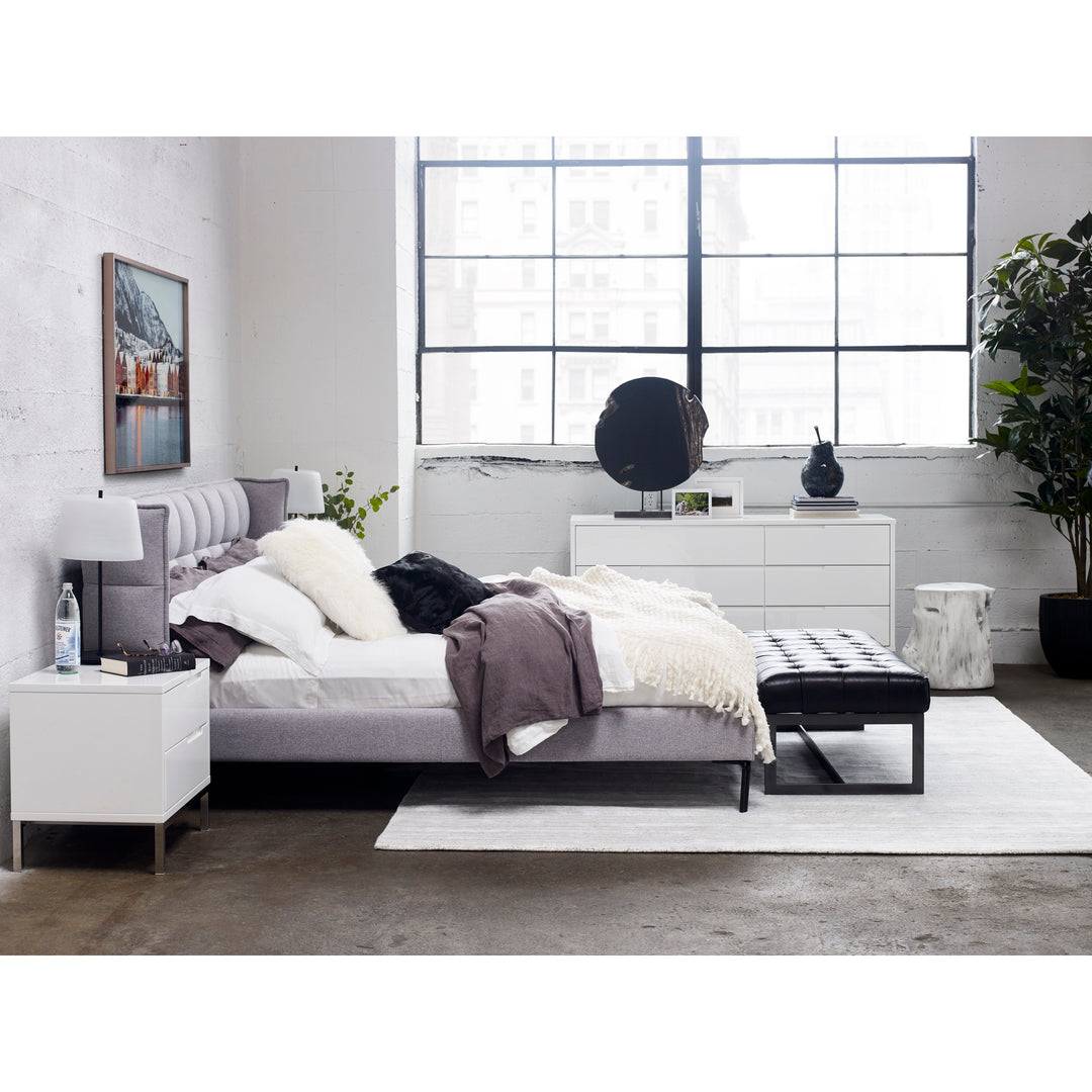 William Leather Bench