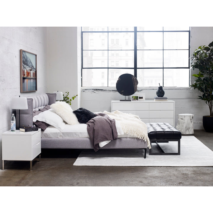 William Leather Bench