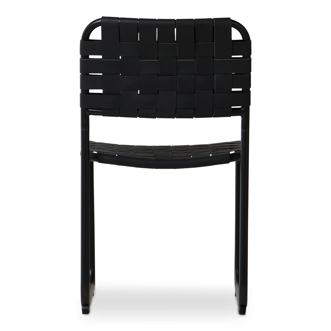 Artisanal Woven Dining Duo - Elegant Iron & Leather Seats