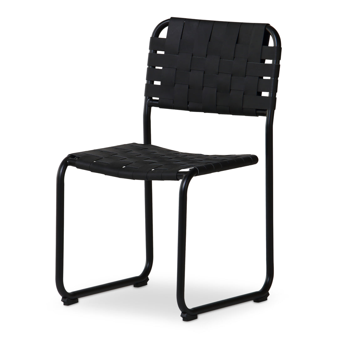 Artisanal Woven Dining Duo - Elegant Iron & Leather Seats