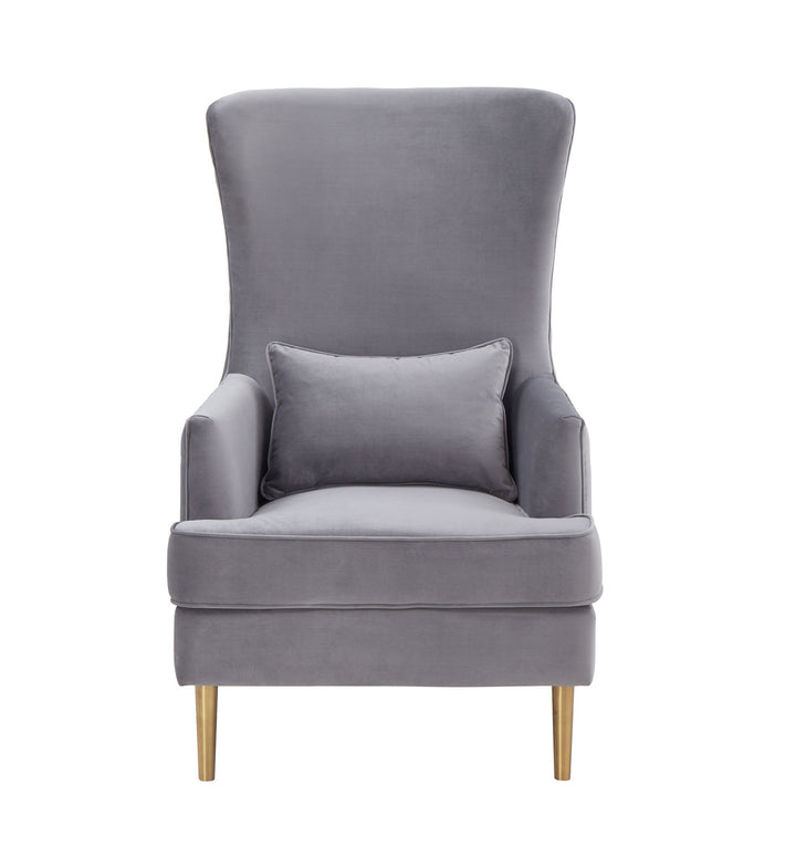 Aline Grey Tall Tufted Back Chair