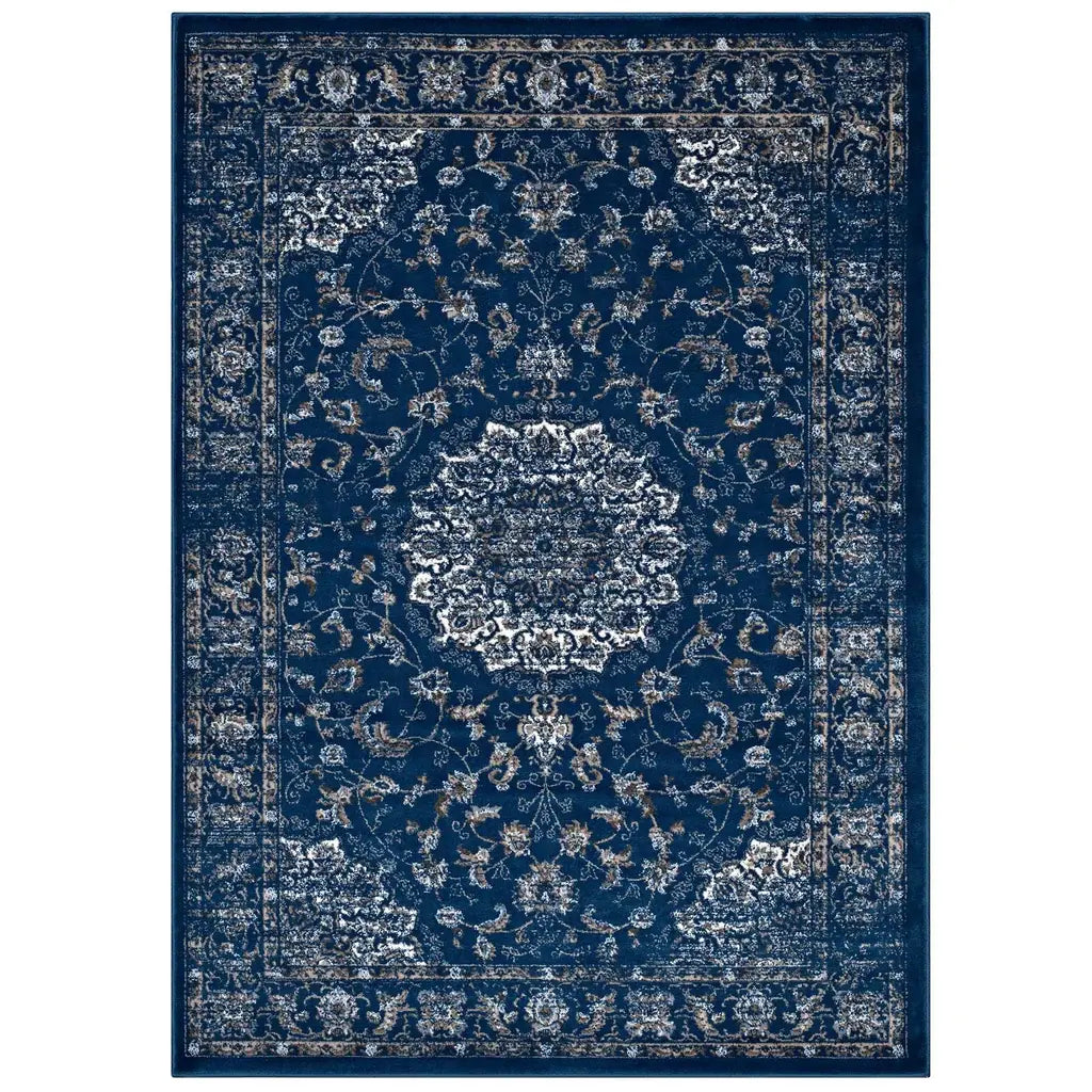 Alij Distressed Blue Area Rug - 5'x8'