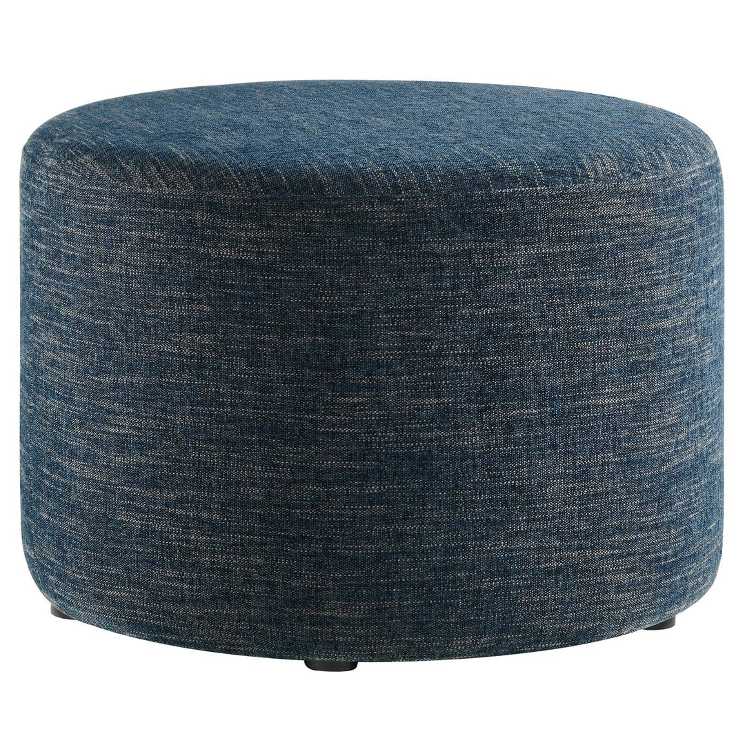 Jake 23" Round Upholstered Ottoman - Blue