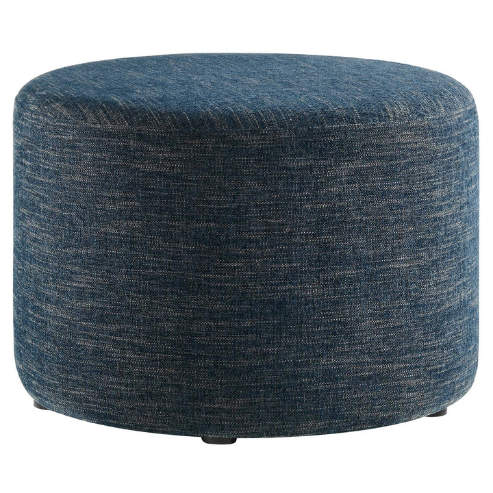 Jake 23" Round Upholstered Ottoman - Blue