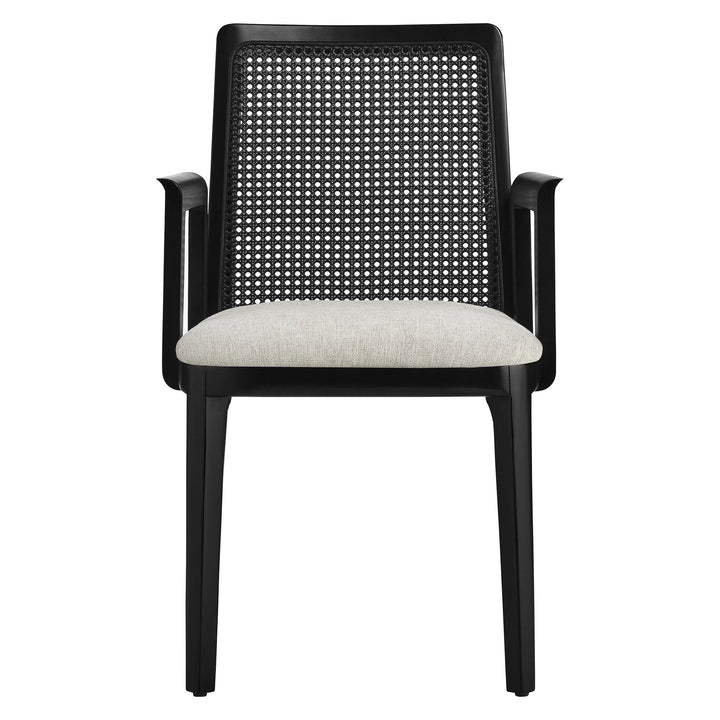 Cana Black and Ivory Dining Armchair