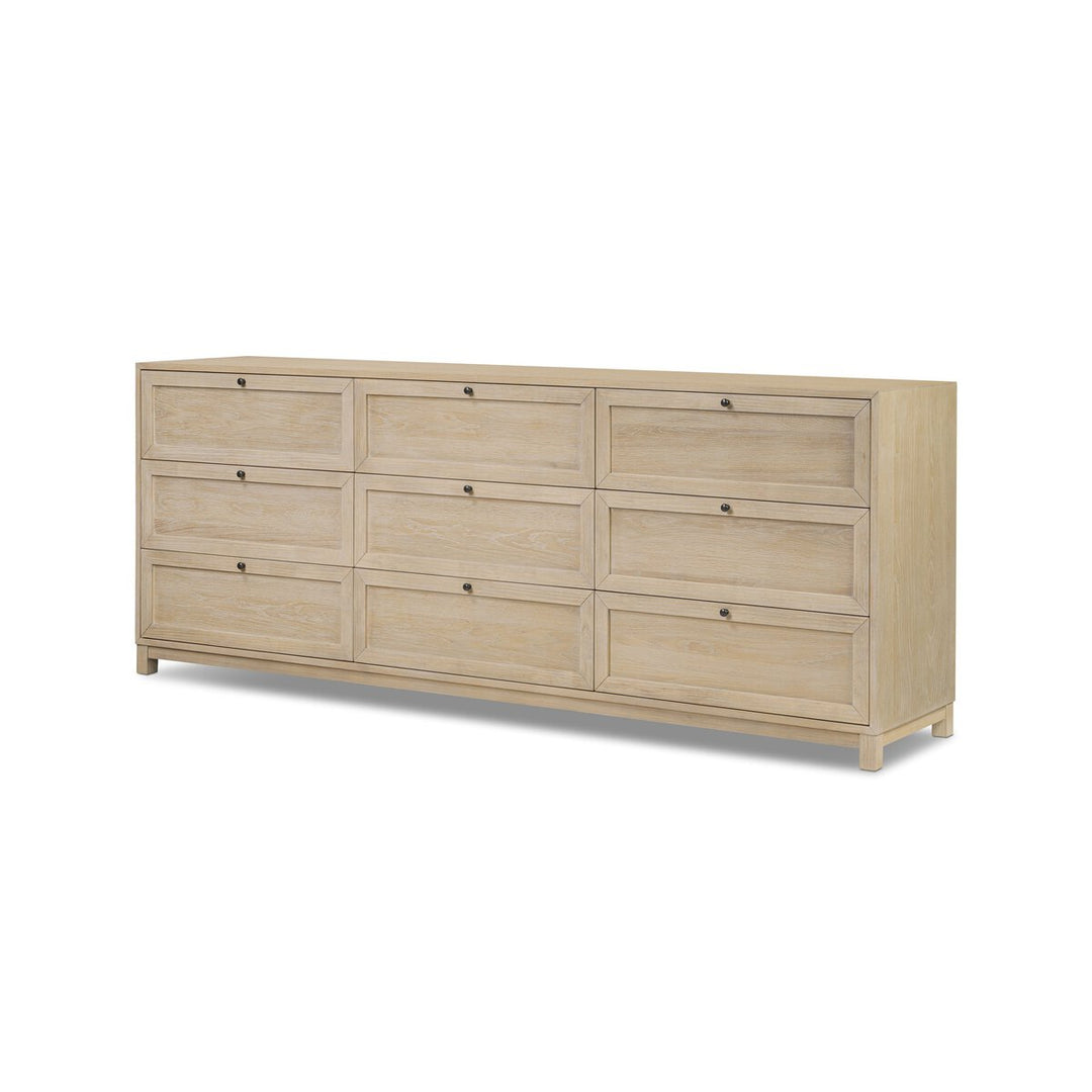 Chic Oak 9 Drawer Dresser