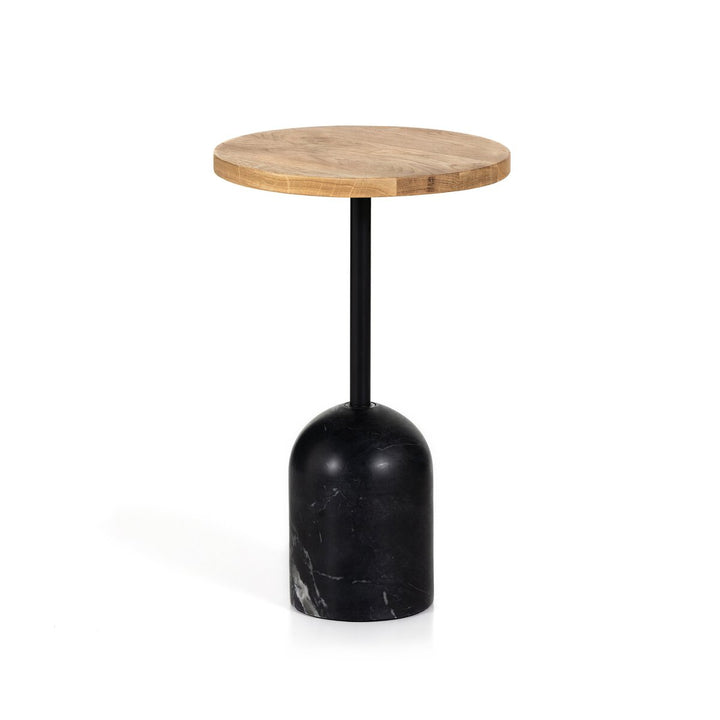 Sena Wood and Marble Side Table