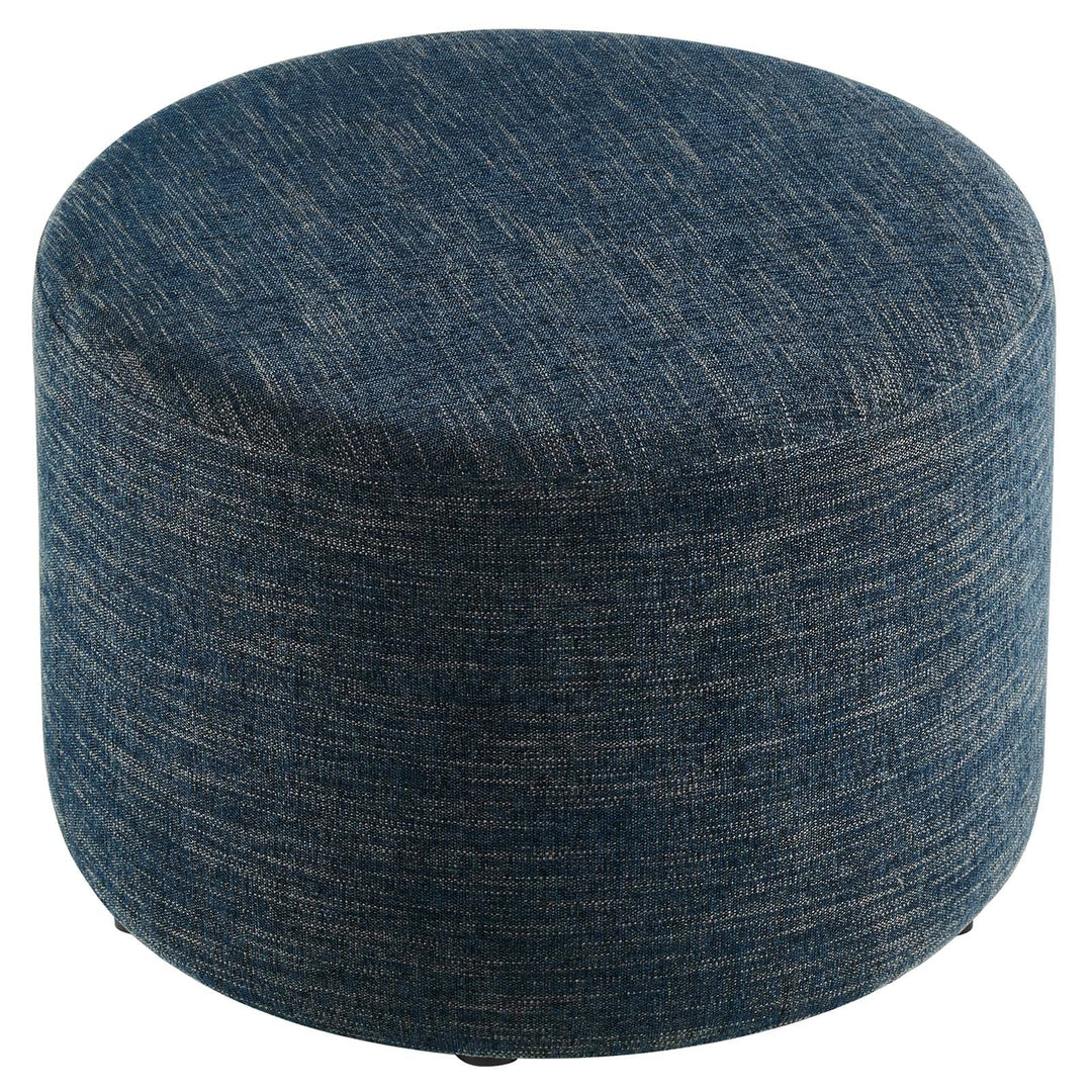 Jake 23" Round Upholstered Ottoman - Blue