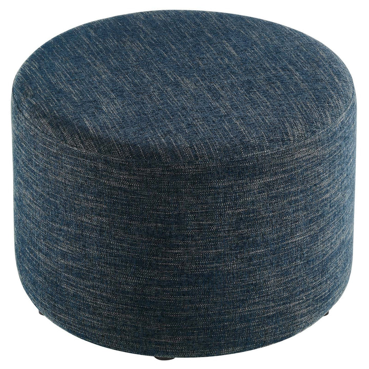 Jake 23" Round Upholstered Ottoman - Blue