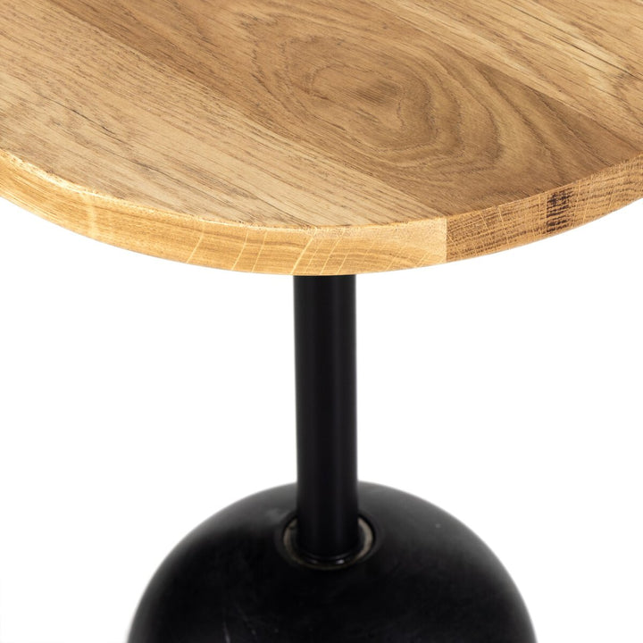 Sena Wood and Marble Side Table