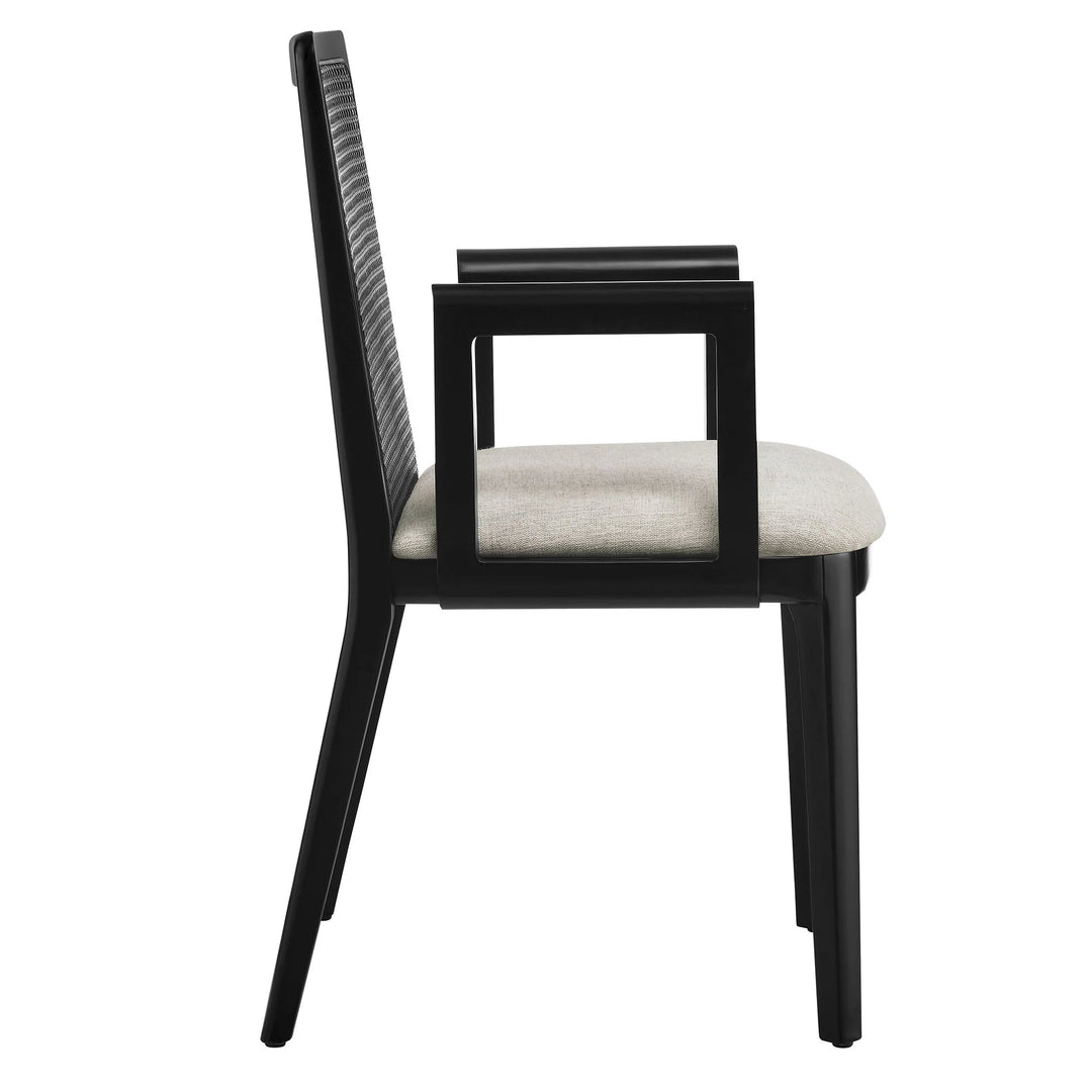 Cana Black and Ivory Dining Armchair