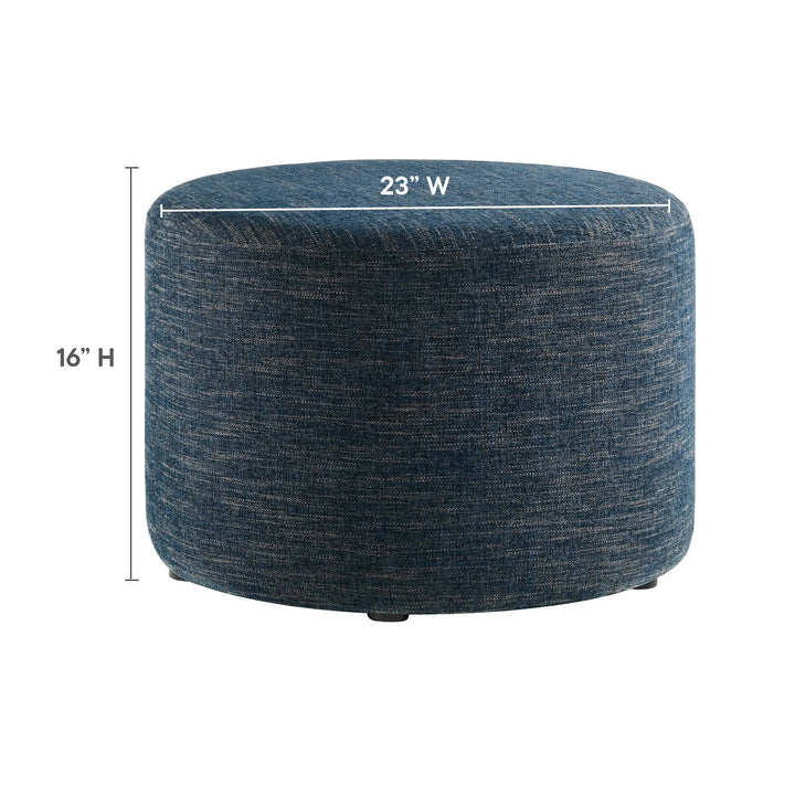 Jake 23" Round Upholstered Ottoman - Blue