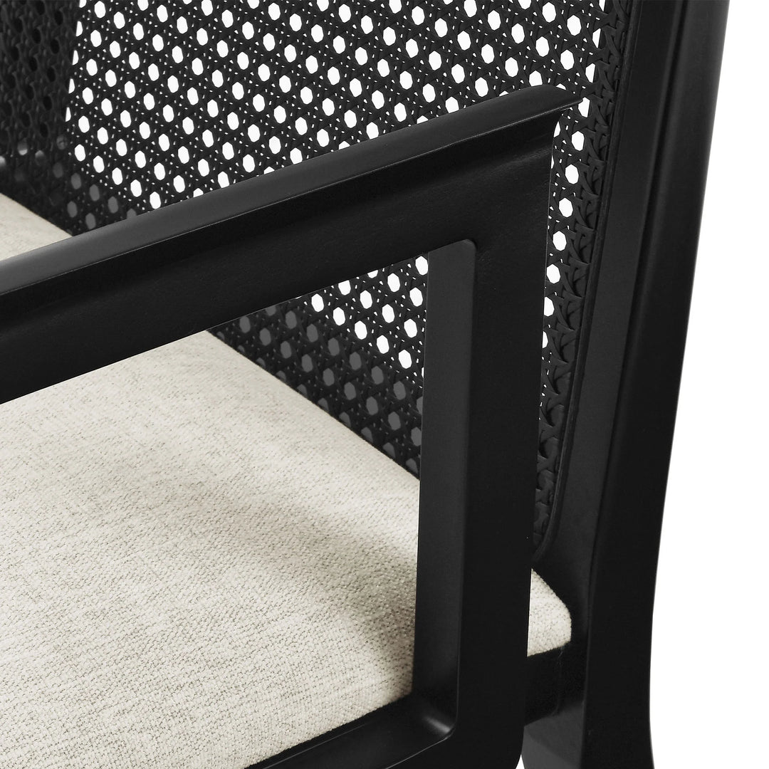 Cana Black and Ivory Dining Armchair