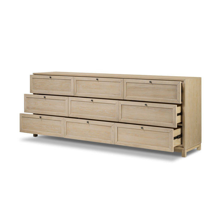 Chic Oak 9 Drawer Dresser