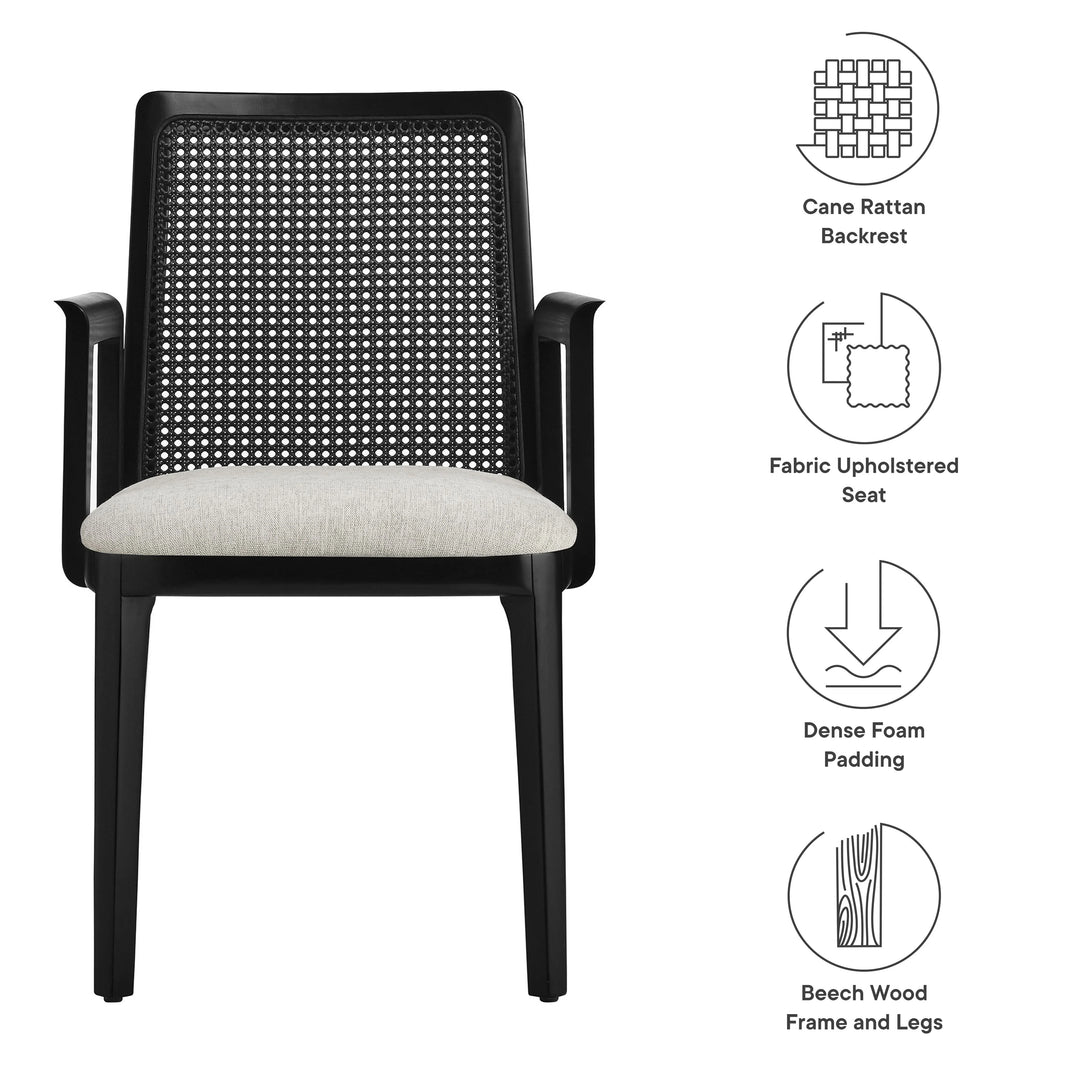 Cana Black and Ivory Dining Armchair