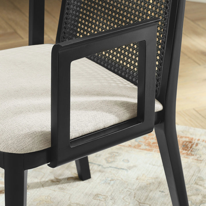 Cana Black and Ivory Dining Armchair